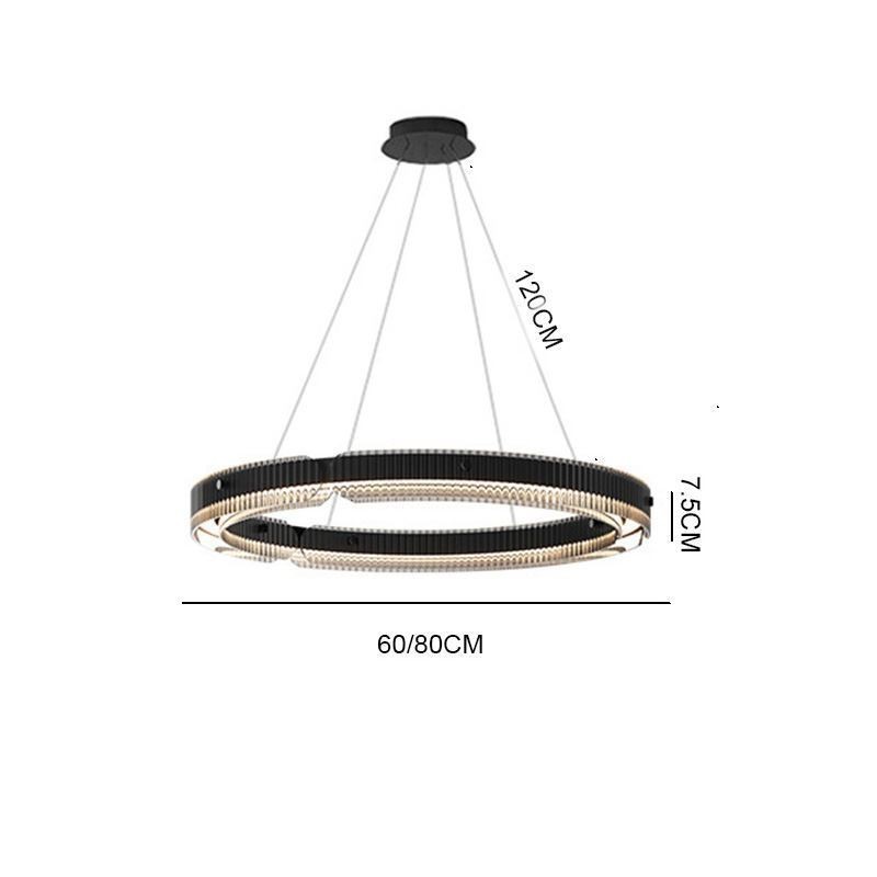 Kreis Pendelleuchte 60 80CM Glas Deckenleuchte Stufenlos Dimmbar Mit Fernbedienung