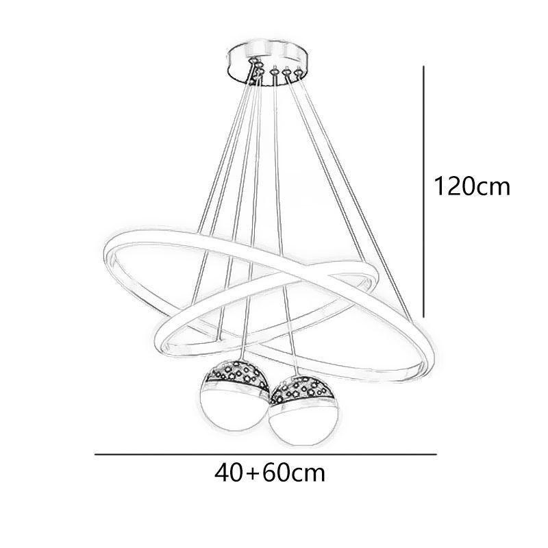 Moderne Pendelleuchte Schmiedeeisen Silikon Doppelkreis Ring Deckenleuchte
