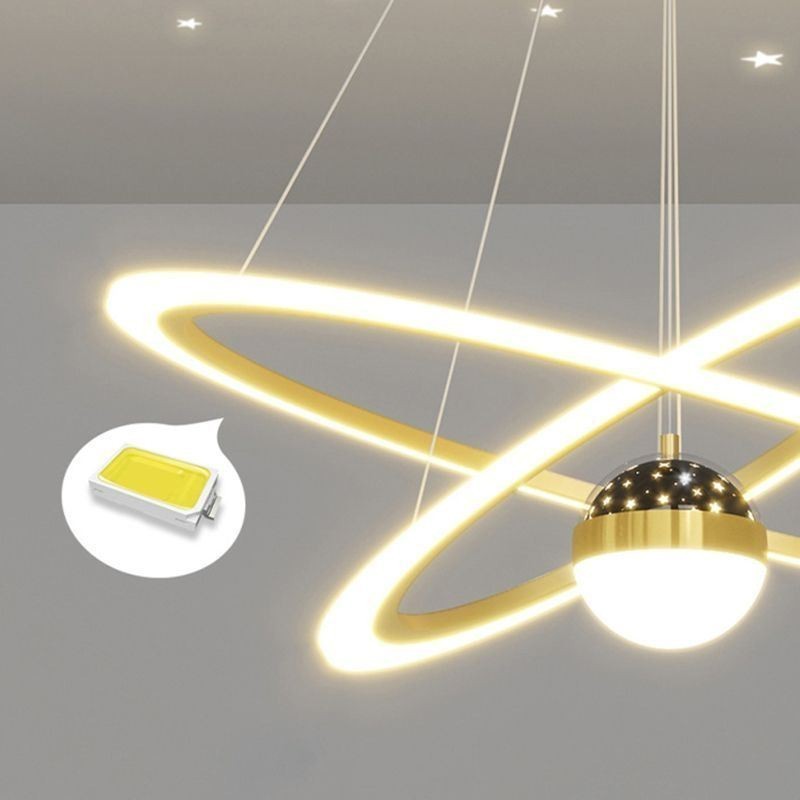 Pendelleuchte Schmiedeeisen Acryl Sternenhimmel Ring Deckenleuchte
