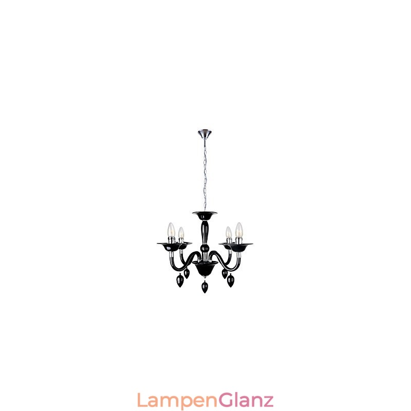 Moderner schwarzer Kronleuchter mit 4 Lichtern