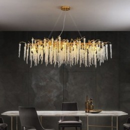 Nordische Pendelleuchte Golden Branch G9 Glas Kronleuchter