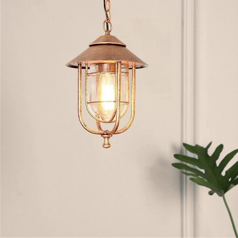 Amerikanischen Retro Outdoor Licht Wasserdicht Vogelkäfig Form Anhänger Licht