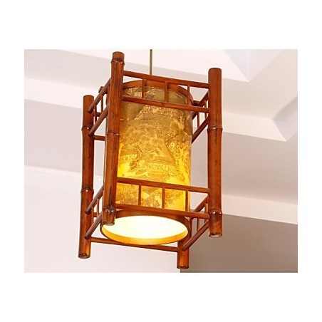 Retro Laterne Holz Bambus Kronleuchter Retro Laterne Holz Bambus Kronleuchter