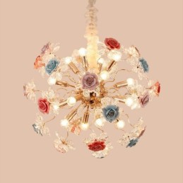 Dekorative Pendelleuchte Moderner Kristallblumen-Kronleuchter