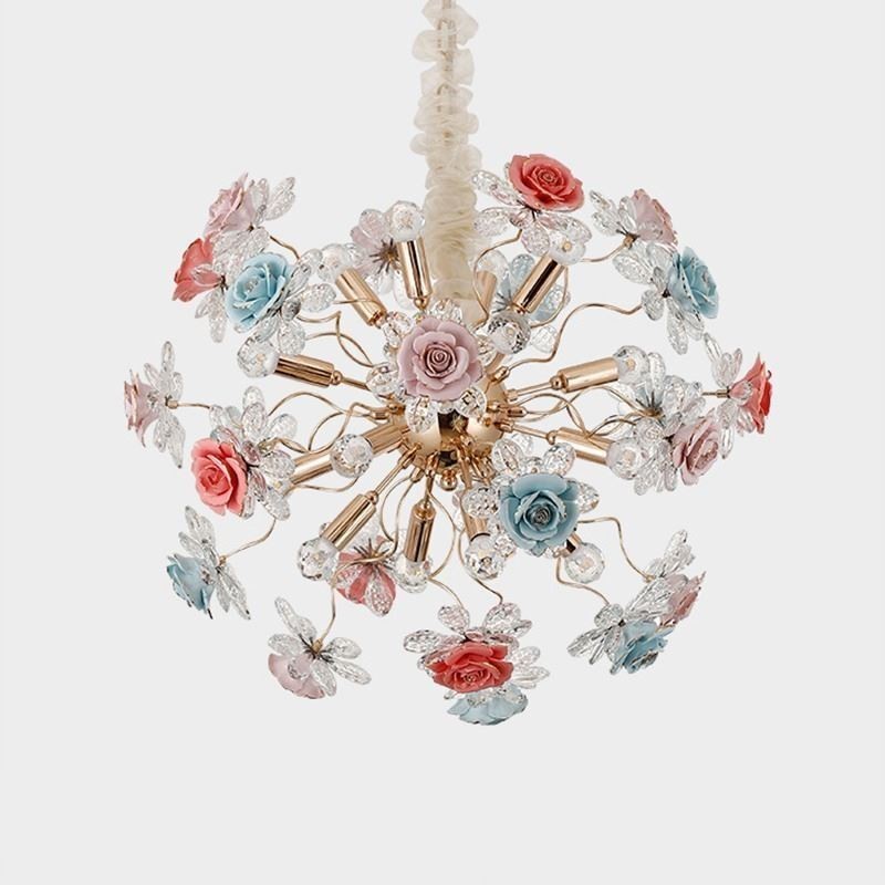 Dekorative Pendelleuchte Moderner Kristallblumen-Kronleuchter