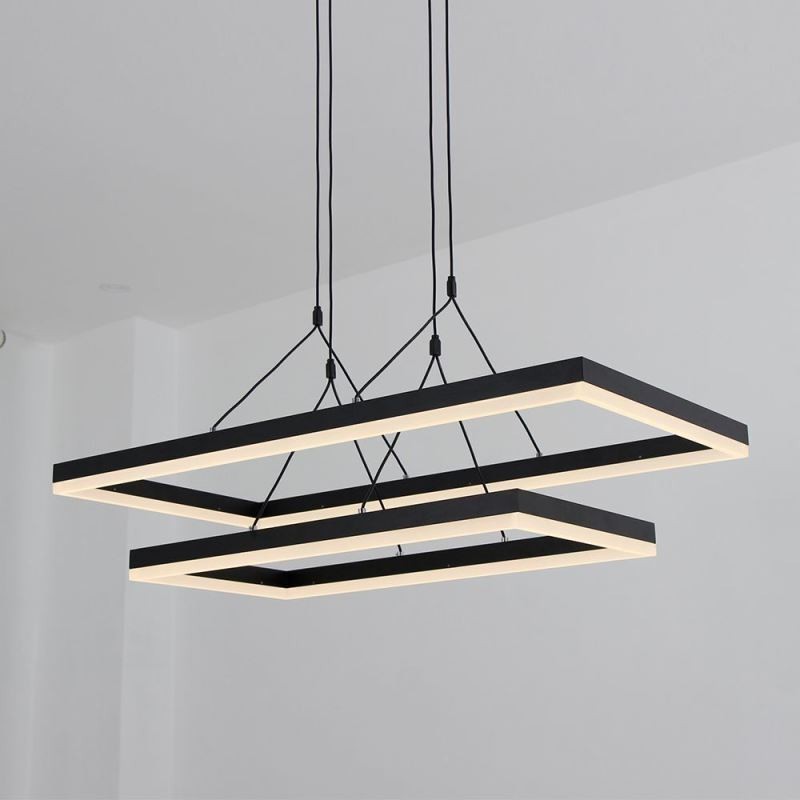 Moderner Rahmen Pendelleuchte Acryl Schwarz Kronleuchter
