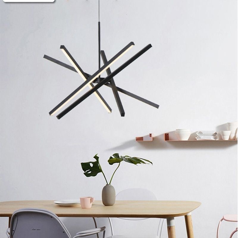Moderne Pendelleuchte Dimmbare Schwarze Streifen Deckenlampe