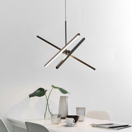 Moderne Pendelleuchte Dimmbare Schwarze Streifenlampe Moderne Pendelleuchte Dimmbare Schwarze Streifenlampe