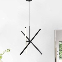 Moderne Pendelleuchte Dimmbare Schwarze Streifenlampe