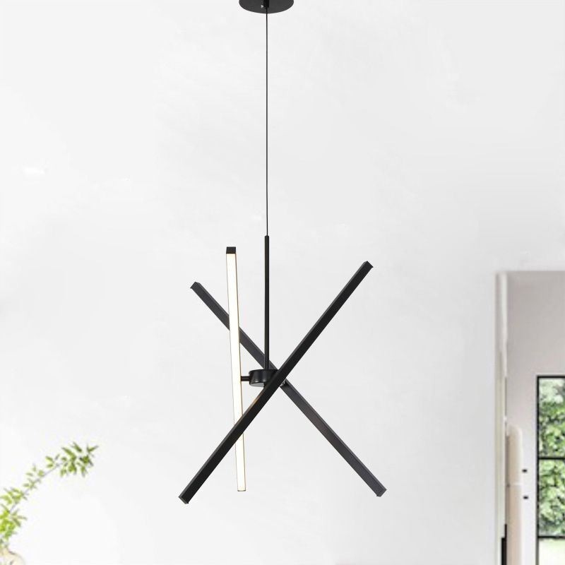 Moderne Pendelleuchte Dimmbare Schwarze Streifenlampe