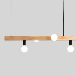 Japanischer Holz-Pendelleuchter mit Molekül-Kronleuchter