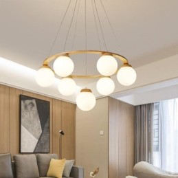 Japanische Holz-Kronleuchter-Molekül-Pendelleuchte