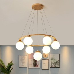Japanische Holz-Kronleuchter-Molekül-Pendelleuchte