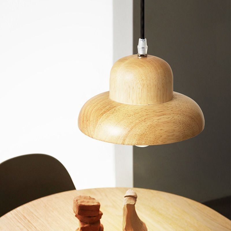 Japanische Holz Pendelleuchte Hut Hängelampe