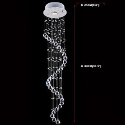 Kristall Pendelleuchte Kronleuchter Beleuchtung 1 Lichter Silber Canpoy Klar K9 Kristall Helix Deckenleuchten H80CM