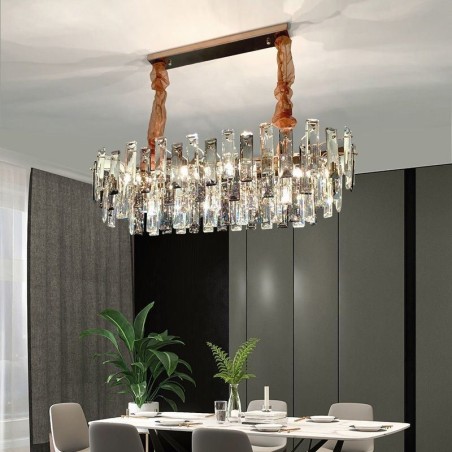 Europäische Glas Kronleuchter Licht Oval Pendelleuchten Europäische Glas Kronleuchter Licht Oval Pendelleuchten
