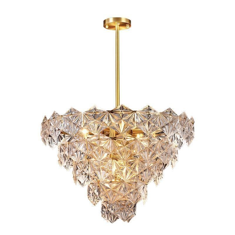 Europäische Glas Pendelleuchte Moderner Kronleuchter in Kegelform