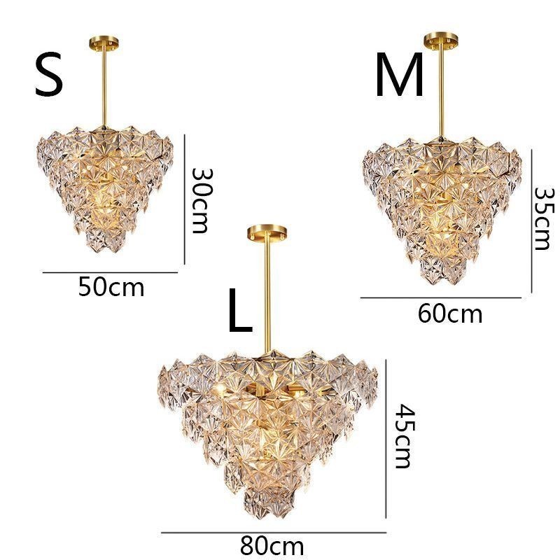 Europäische Glas Pendelleuchte Moderner Kronleuchter in Kegelform