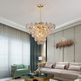Europäische Glas Pendelleuchte Moderner Kronleuchter in Kegelform