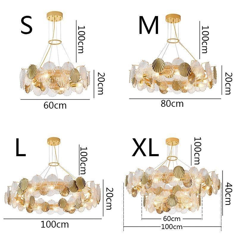 Moderne Shell Glas Kronleuchter Lichter Esszimmer