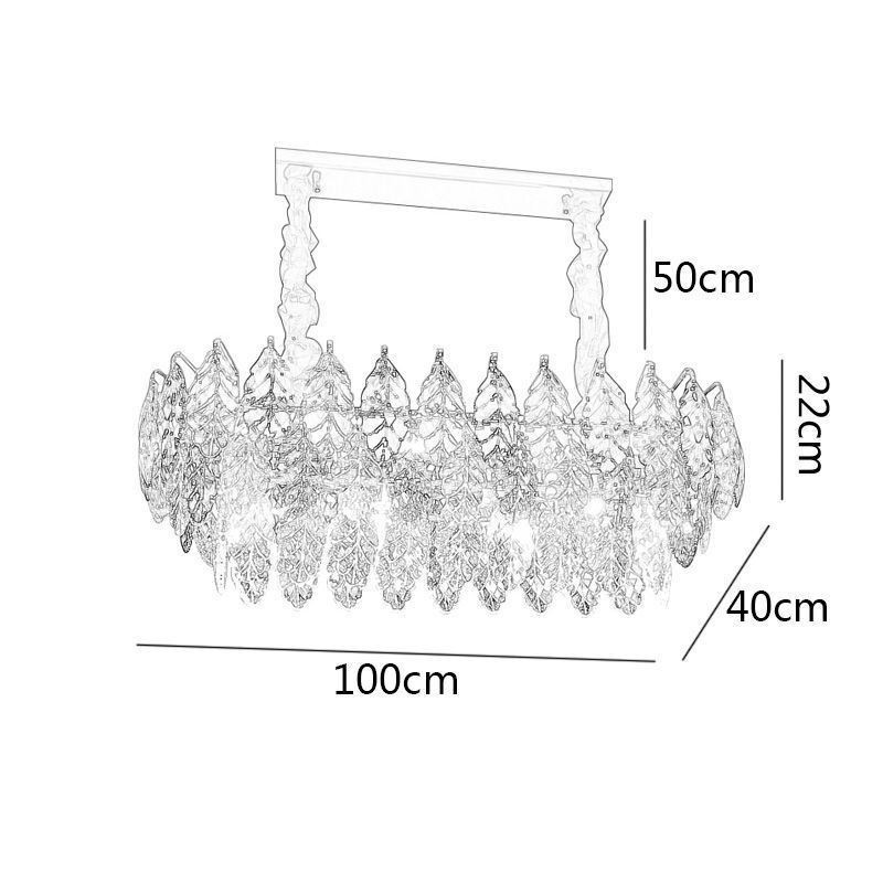 Europäische Eisen Pendelleuchte Creative Leaf Glas Kronleuchter