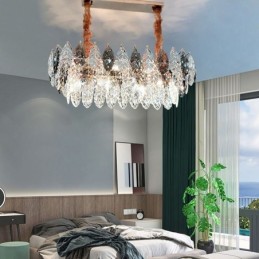 Europäische Eisen Pendelleuchte Creative Leaf Glas Kronleuchter