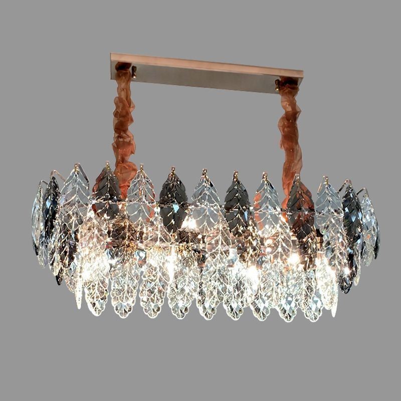 Europäische Eisen Pendelleuchte Creative Leaf Glas Kronleuchter