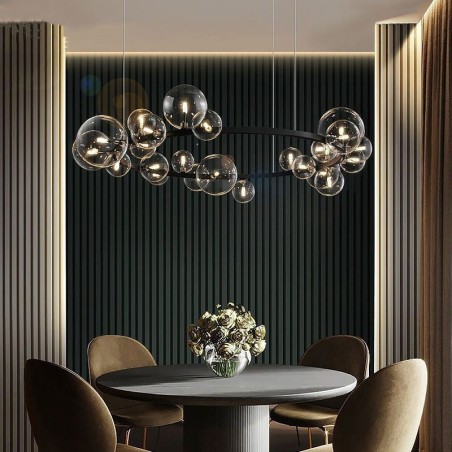 Moderne kreative Metall Kronleuchter transparente Glas Bubble Lampe Moderne kreative Metall Kronleuchter transparente Glas Bubble Lampe