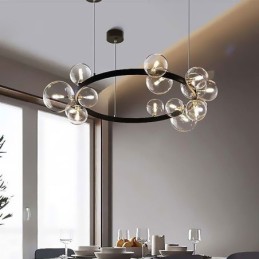 Moderne kreative Metall Kronleuchter transparente Glas Bubble Lampe
