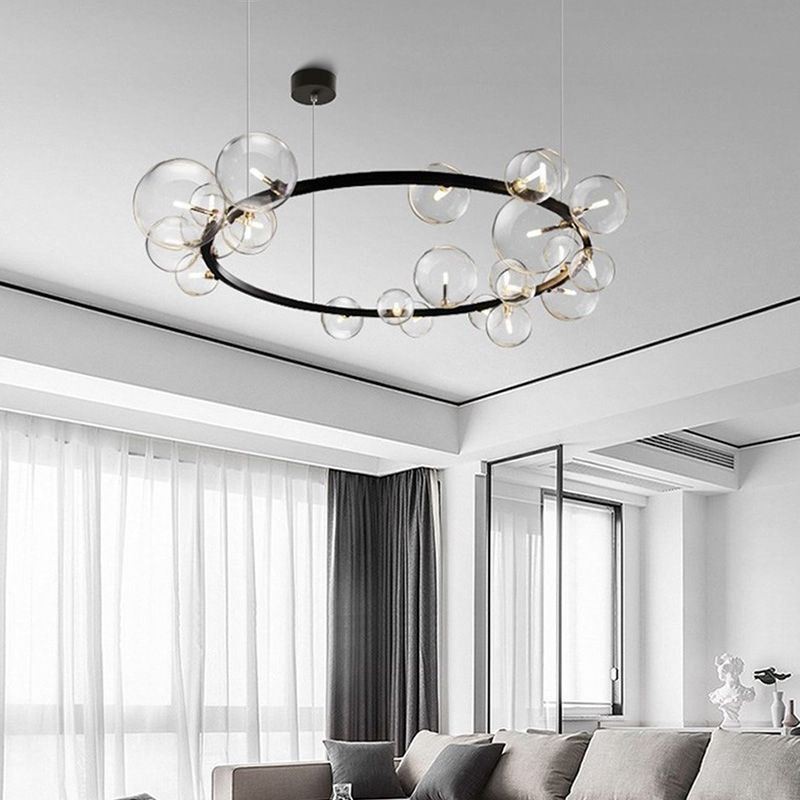 Moderne kreative Metall Kronleuchter transparente Glas Bubble Lampe