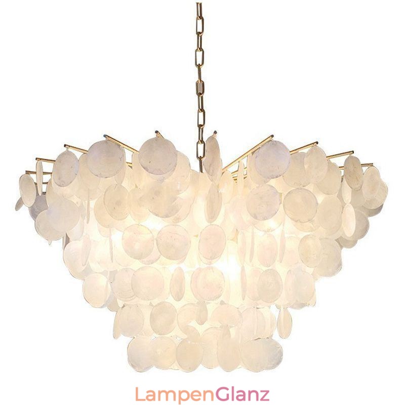 Natürliche Shell Kronleuchter Runde Layered Hängen Licht Esszimmer