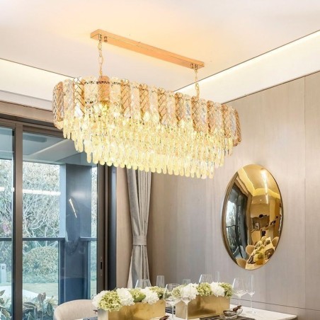 Moderne Kristall Pendelleuchte Luxus Oval Hängeleuchte Moderne Kristall Pendelleuchte Luxus Oval Hängeleuchte