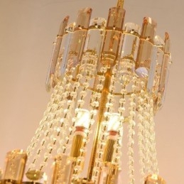 Moderne Kristall-Pendelleuchte, runde Deckenleuchte