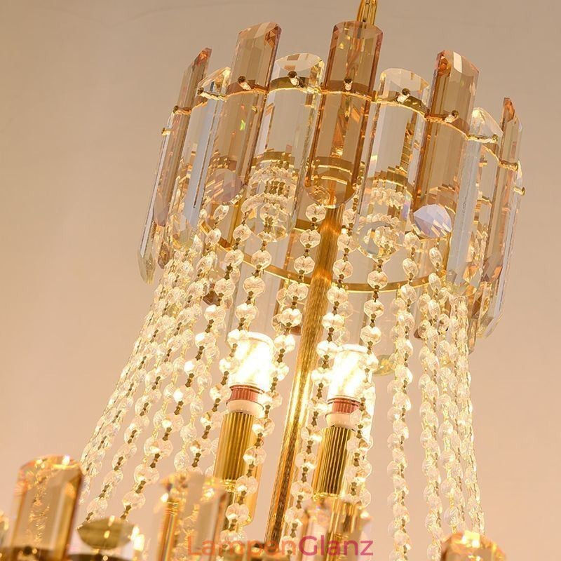 Moderne Kristall-Pendelleuchte, runde Deckenleuchte