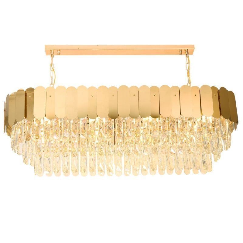 Kristall Pendelleuchte Luxus Oval Deckenleuchte