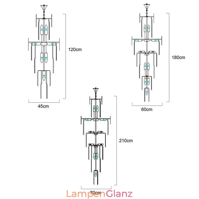Europäische Pendelleuchte Moderne Spektakuläre K9 Deckenleuchte