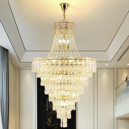 Moderne elegante Kristall Pendelleuchte konische Deckenleuchte Moderne elegante Kristall Pendelleuchte konische Deckenleuchte
