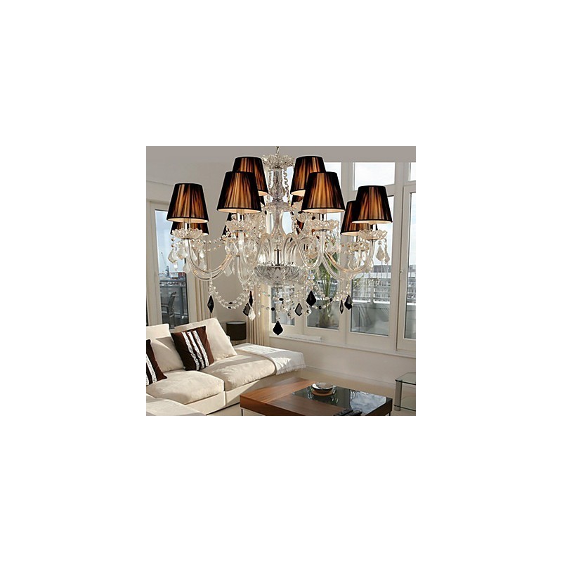 Eleganter Kristall-Kronleuchter mit 12 Lichtern