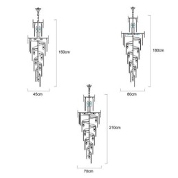 Europäische Kristall-Pendelleuchte für hohe Decken