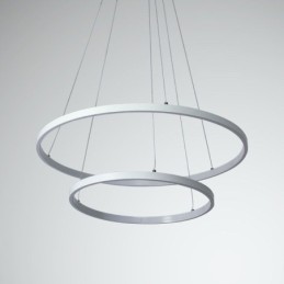 Moderne einfache Pendelleuchte aus Aluminium mit Doppelring-Hängeleuchte