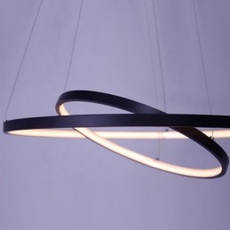 Moderne einfache Pendelleuchte aus Aluminium mit Doppelring-Hängeleuchte