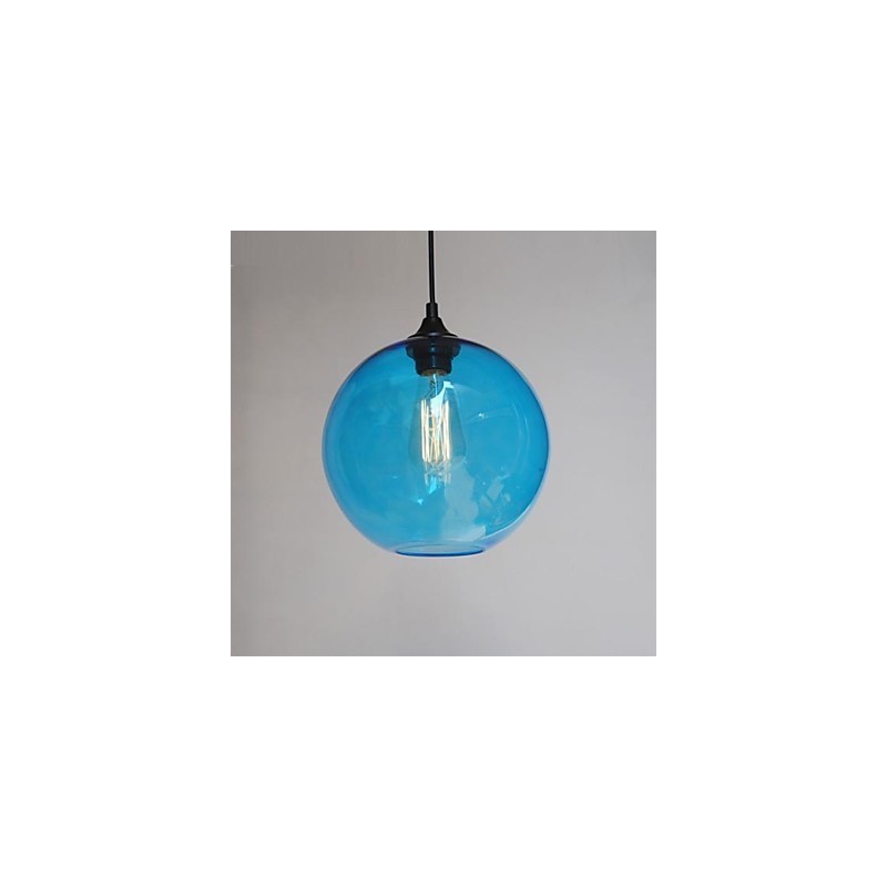 Moderne Glas-Hängeleuchte im runden blauen Blasen-Design