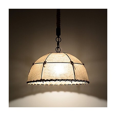 Halbrunde Pendelleuchte mit 1 Leuchte, Vintage-Stil, Industrie-Stil, gelbes Stoff- und Metall-Tropfenlicht Halbrunde Pendelleuchte mit 1 Leuchte, Vintage-Stil, Industrie-Stil, gelbes Stoff- und Metall-Tropfenlicht