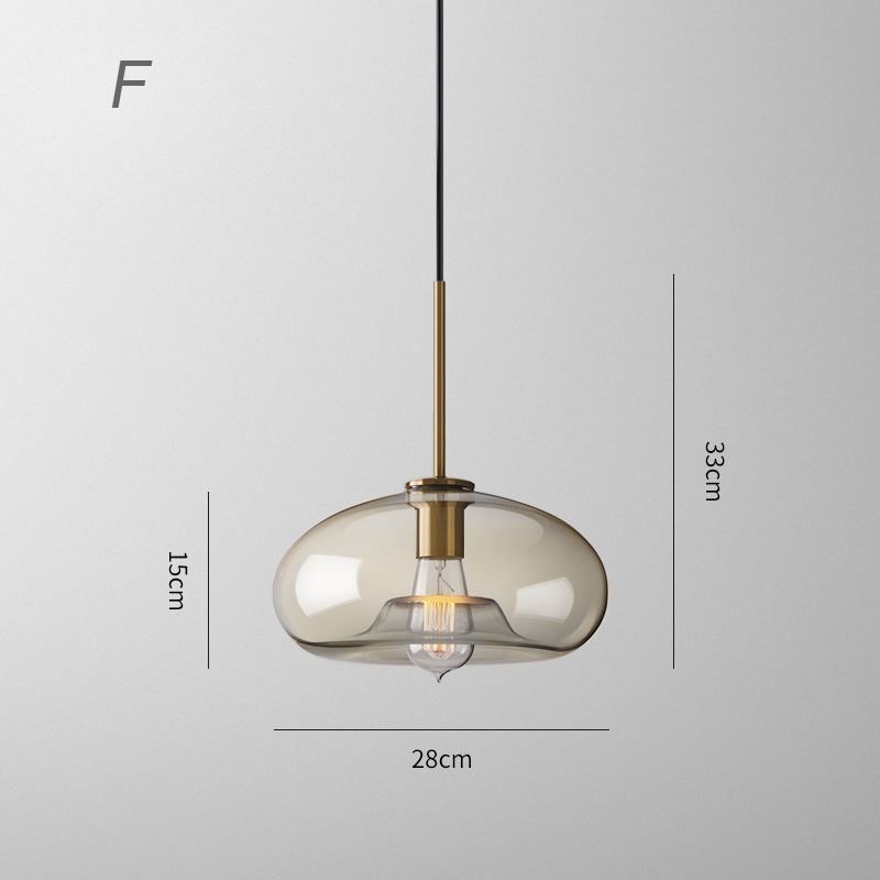 Glas Pendelleuchte Minimalistische Cognac Farbe Dekorative Glasleuchte