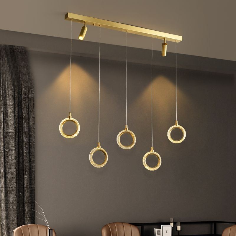 Pendelleuchte Acryl Ringleuchte mit Strahler