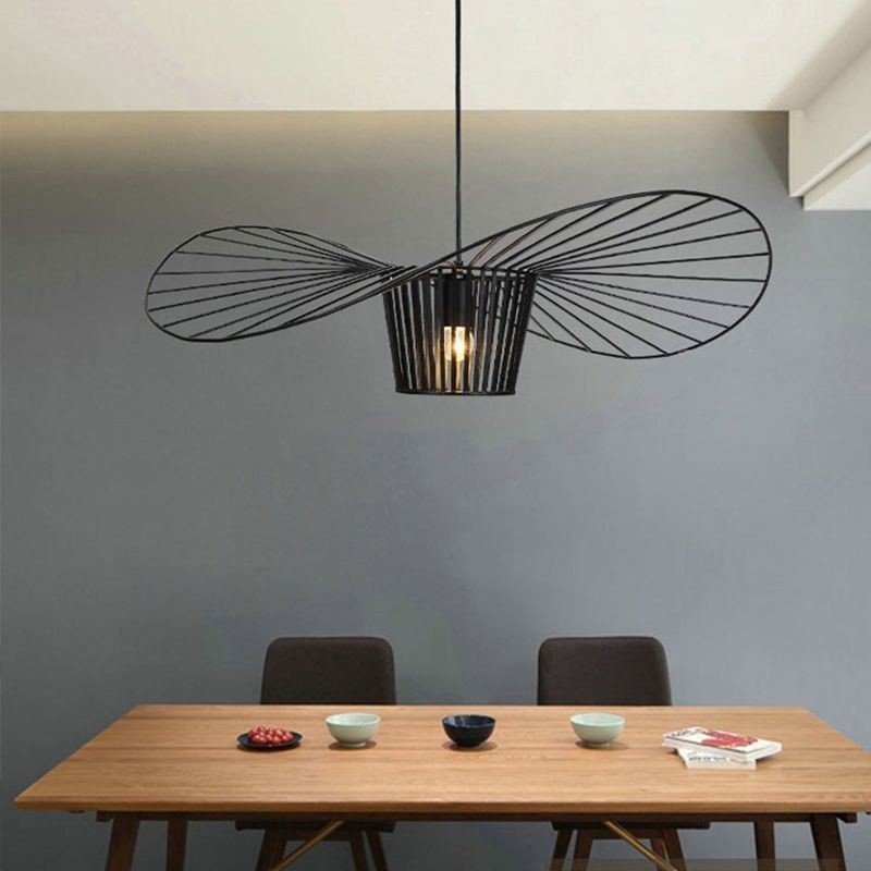 Eisen Pendelleuchte Strohhut Lampe 1 Licht