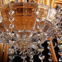 Moderner zeitgenössischer traditioneller klassischer Vintage-Kristallmalerei-Glas-Kronleuchter