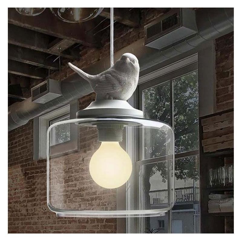 Retro Stil Glas Pendelleuchte Little Bird Dekorative Beleuchtung