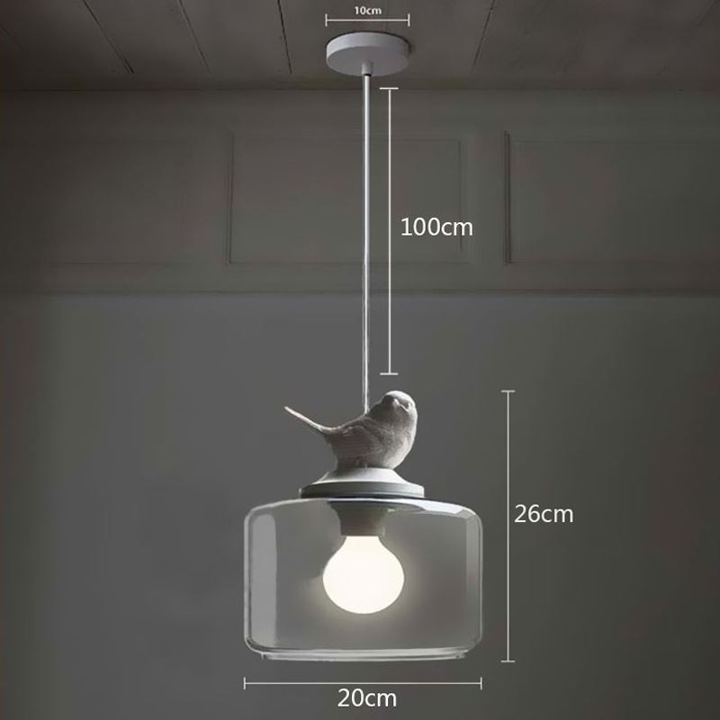 Retro Stil Glas Pendelleuchte Little Bird Dekorative Beleuchtung