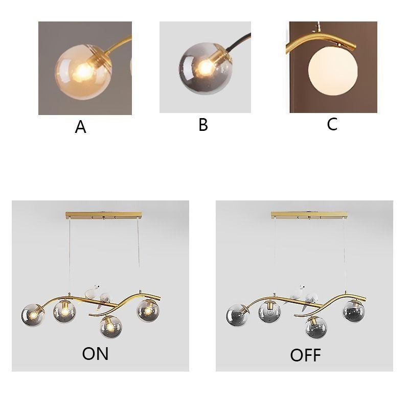 Moderne minimalistische Zweig Pendelleuchte 4 Lampe dekoratives Licht
